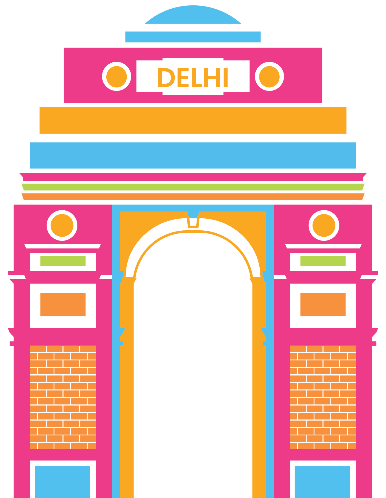 Colourful illustration of India Gate